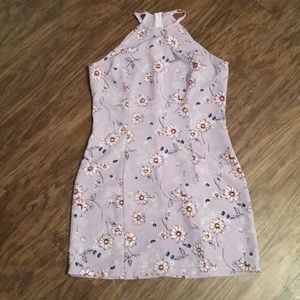 Joule Lilac halter mini dress